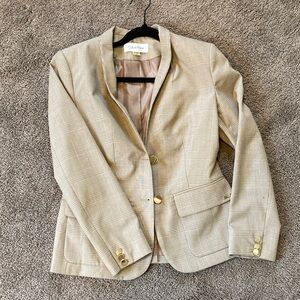 Calvin Klein Women's Light Brown Plaid Blazer